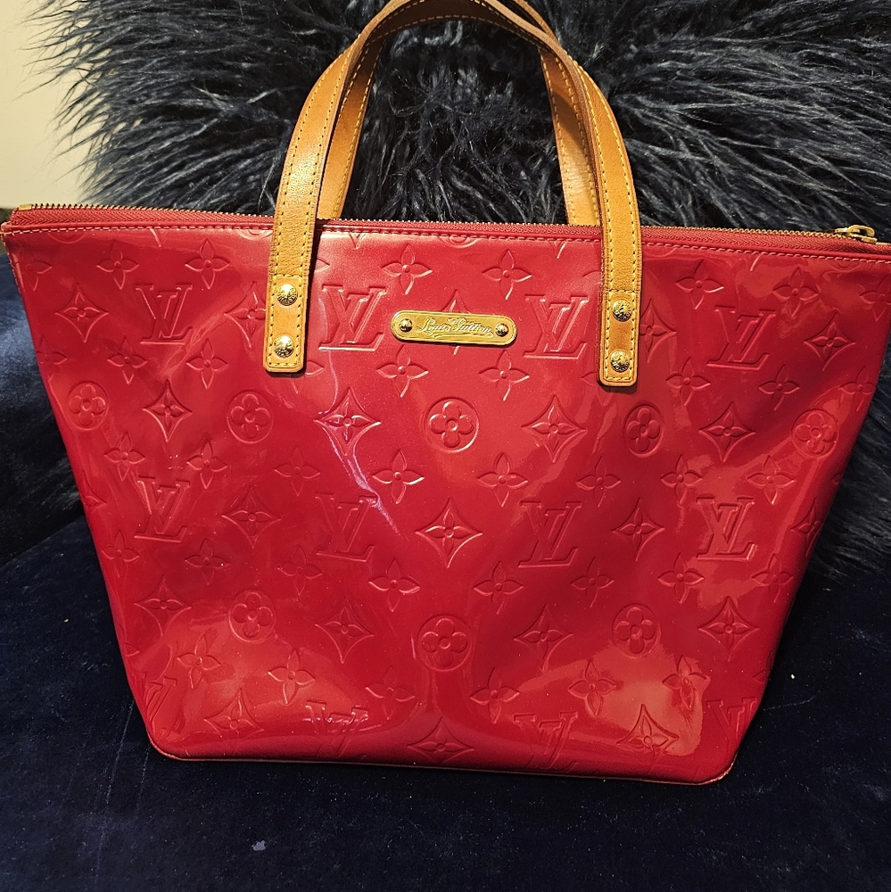 Louis Vuitton Red Vernis Tote Bag